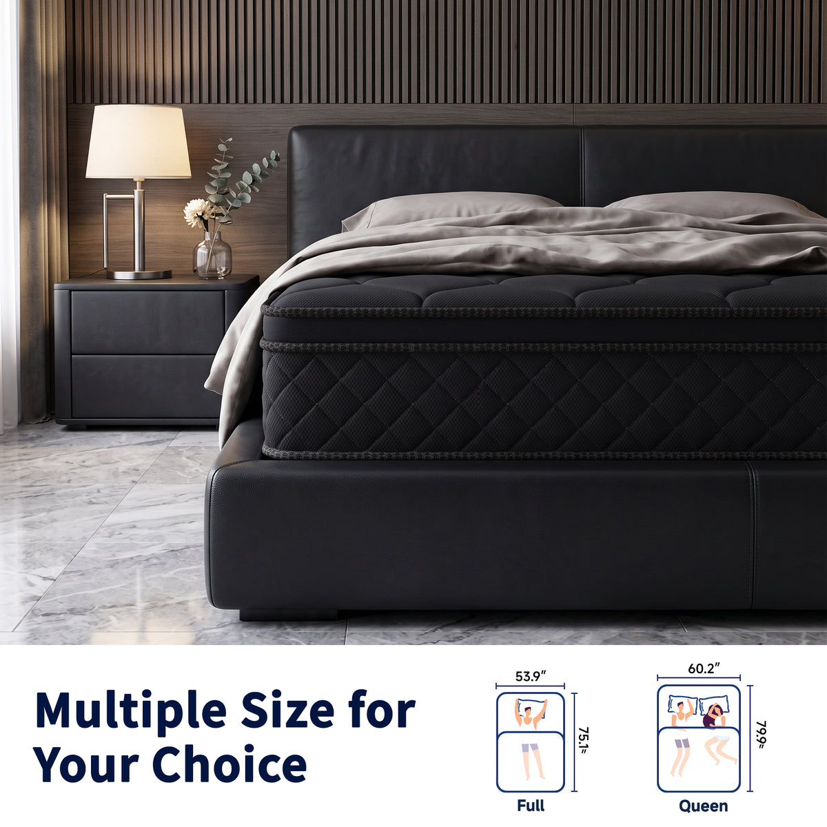 OJMX 10" Queen Mattress, Cooling Gel Memory Foam Hybrid Mattress with Pocket Spring, Medium Firm Queen Size Mattress, Pressure Relief, Adult, CertiPUR-US