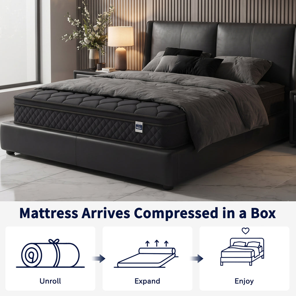 OJMX 10" Full Mattress, Cooling Gel Memory Foam Hybrid Mattress with Pocket Spring, Medium Firm Full Size Mattress, Pressure Relief, Adult, CertiPUR-US