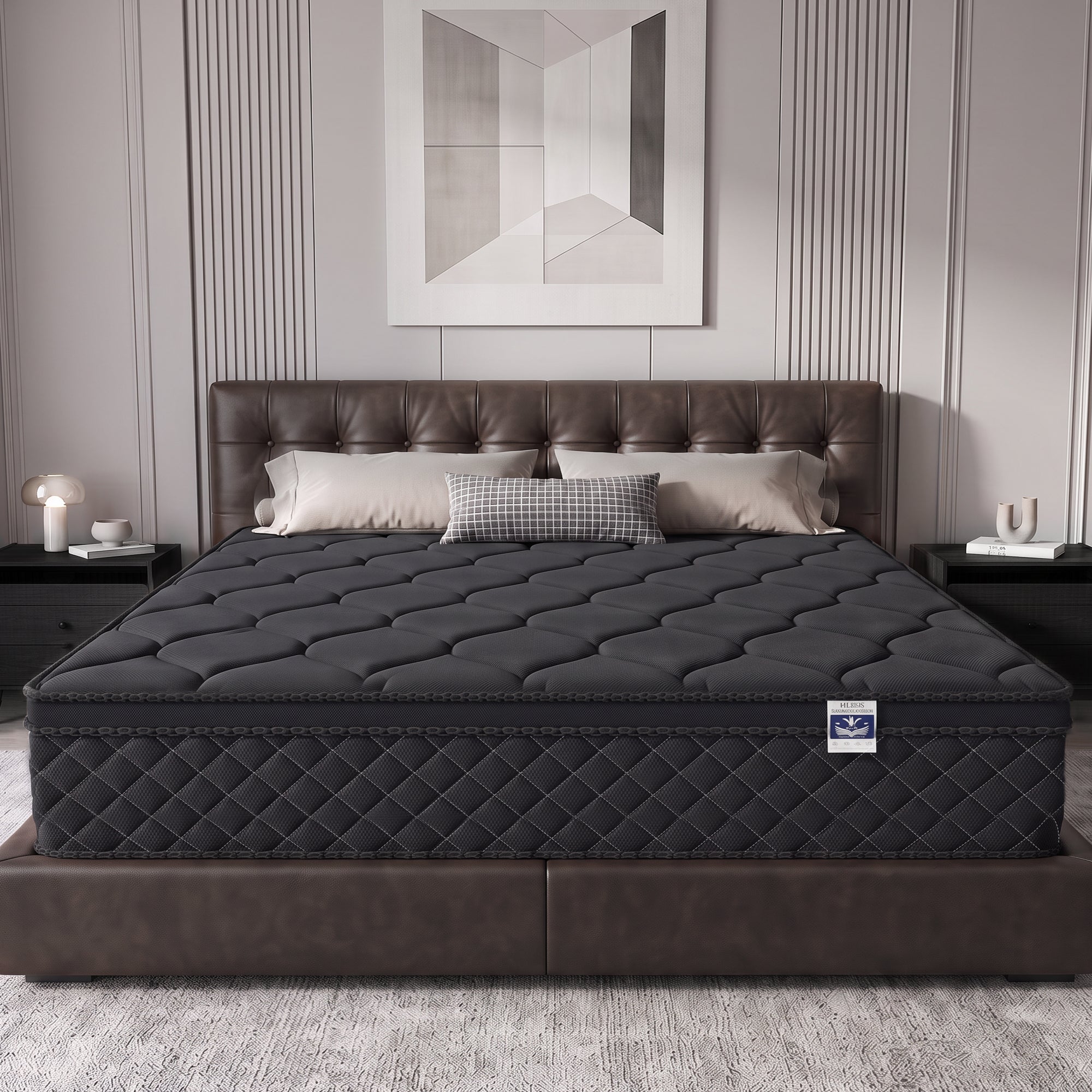 OJMX 12" Queen Mattress, Cooling Gel Memory Foam Hybrid Mattress with Pocket Spring, Medium Firm Queen Size Mattress, Pressure Relief, Adult, CertiPUR-US