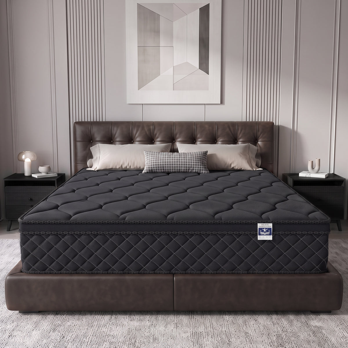 OJMX 12" Full Mattress, Cooling Gel Memory Foam Hybrid Mattress with Pocket Spring, Medium Firm Full Size Mattress, Pressure Relief, Adult, CertiPUR-US
