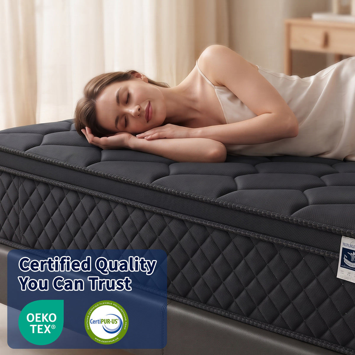 OJMX 12" Queen Mattress, Cooling Gel Memory Foam Hybrid Mattress with Pocket Spring, Medium Firm Queen Size Mattress, Pressure Relief, Adult, CertiPUR-US
